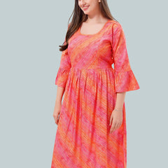 Be You Striped Bell Sleeves Maternity Kurta
