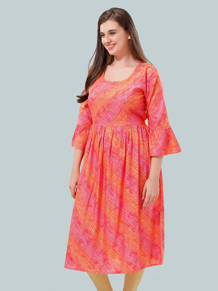 Be You Striped Bell Sleeves Maternity Kurta