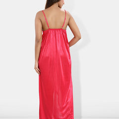 Be You Shoulder Straps Satin Maxi Nightdress With Robe