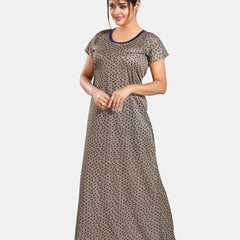 Be You Floral Printed Satin Maternity Maxi Nightdress