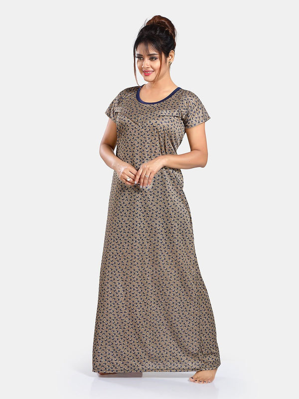Be You Floral Printed Satin Maternity Maxi Nightdress
