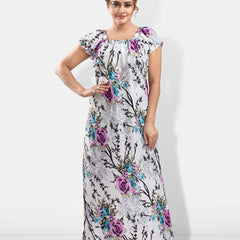 Be You Floral Printed Satin Maxi Nightdress