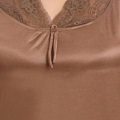 Be You 6 Pieces Satin Maxi Nightdress Set With Robe And Lingerie Set