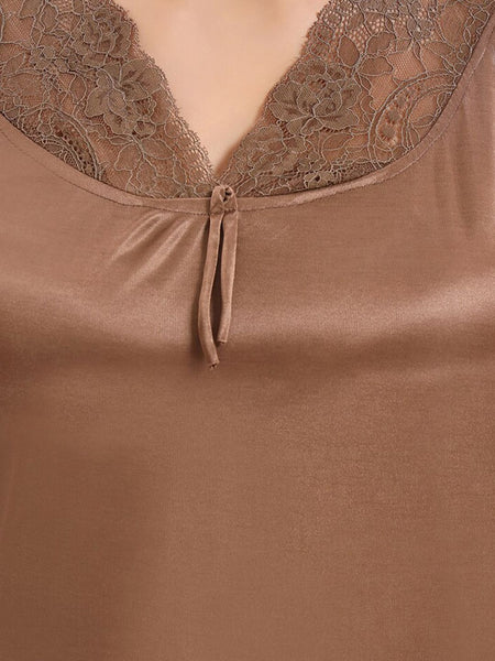 Be You 6 Pieces Satin Maxi Nightdress Set With Robe And Lingerie Set