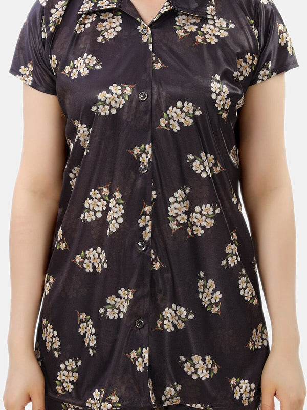 Be You Printed Satin Shirt & Pyjama