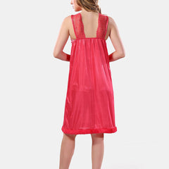 Be You V-Neck Lace Up Details Satin Maxi Nightdress With Robe