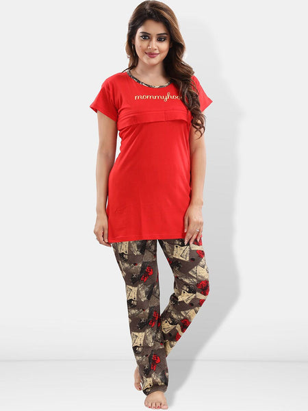 Be You Typography Printed Maternity Night Suit