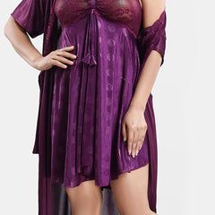 Be You Satin Wrap Nightdress With Robe