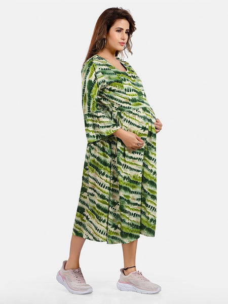 Be You Abstract Printed A Line Maternity Dress