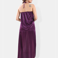 Be You V-Neck Satin Lace Night Suit With Robe