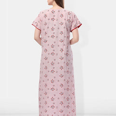 Be You Floral Printed Embroidered Maxi Nightdress