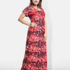 Be You Floral Printed Satin Maternity Maxi Sweat Nightdress