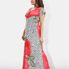 Be You Printed Satin Maternity Feeding Maxi Nightdress