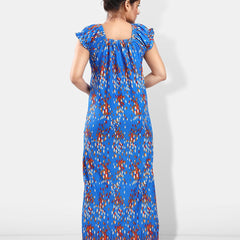 Be You Abstract Printed Square Neck Satin Maxi Nightdress