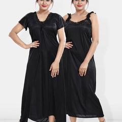 Be You Maxi Satin Wrap Nightdress With Robe