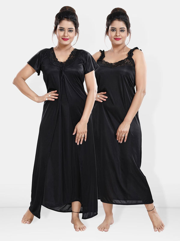 Be You Maxi Satin Wrap Nightdress With Robe