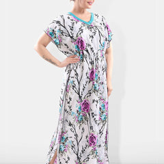 Be You Floral Printed Satin Maxi Kaftan Nightdress