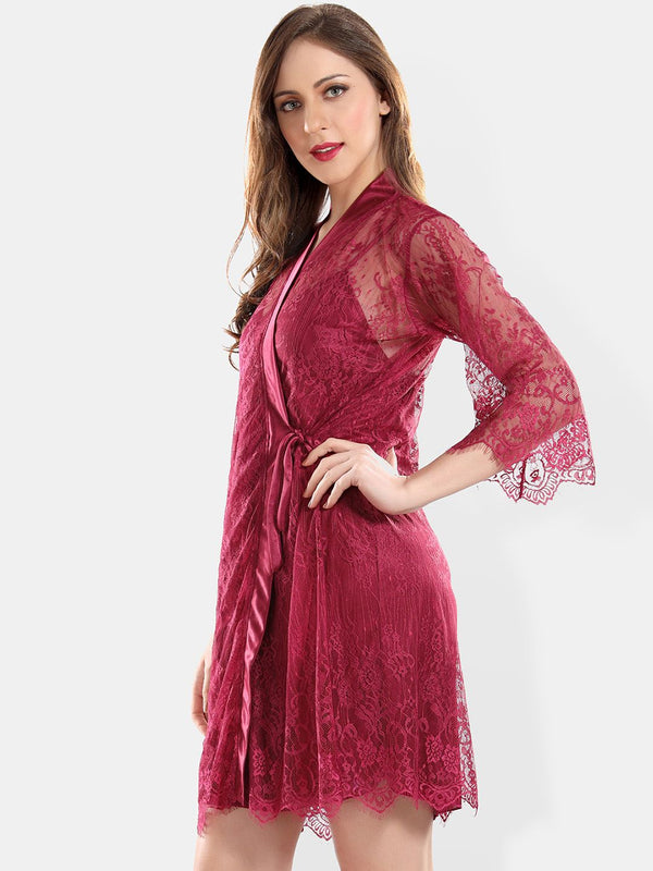 Be You Shoulder Straps Nightdress With Robe