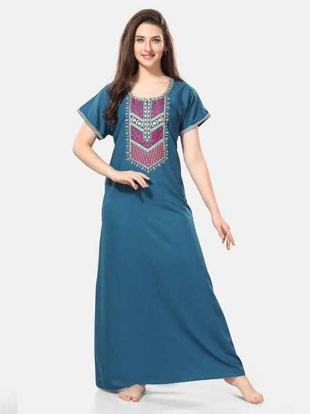 Be You Floral Embroidered Maxi Nightdress