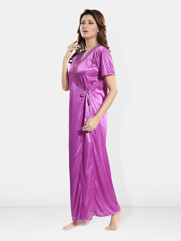 Be You Shoulder Straps Satin Nightdress & Robe
