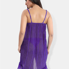 Be You Net Striped Baby Doll & Briefs