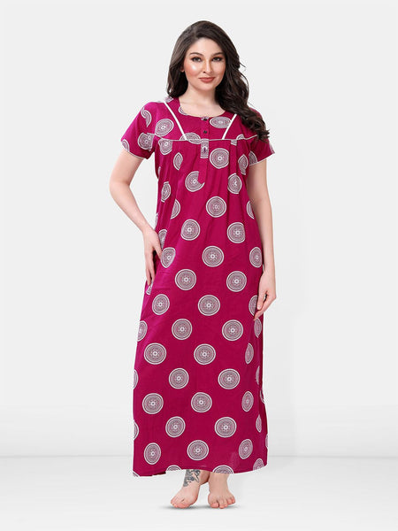 Be You Ethnic Motifs Printed Maxi Nightdress