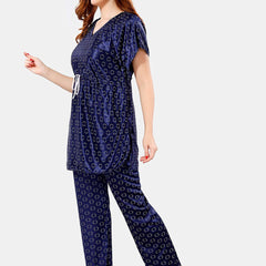 Be You Geometric Printed Satin Night Suit