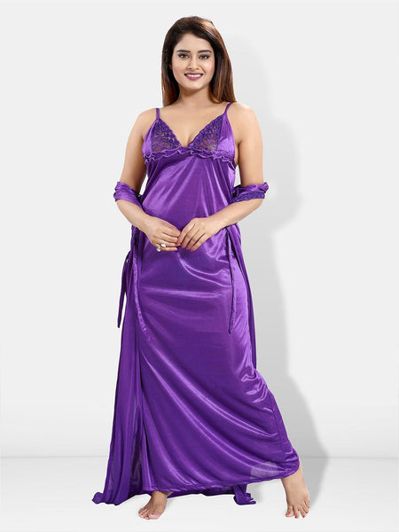 Be You Pack of 5 Lace Insert Satin Nightwear Set