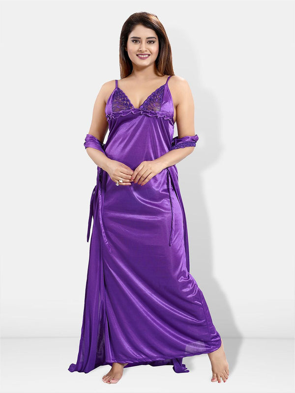 Be You Pack of 5 Lace Insert Satin Nightwear Set