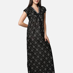 Be You Printed Satin Maternity Maxi Nightdress