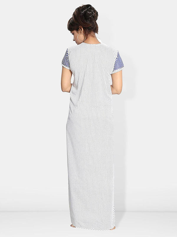 Be You Printed Satin V-Neck Maternity Maxi Nightdress