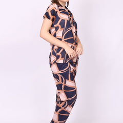 Be You Women Satin Geomatric Print Printed Night suit