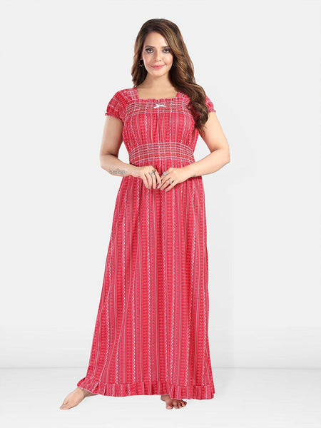 Be You Women Printed Maxi Nightdress