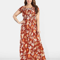 Be You Floral Printed Square Neck Maxi Nightdress