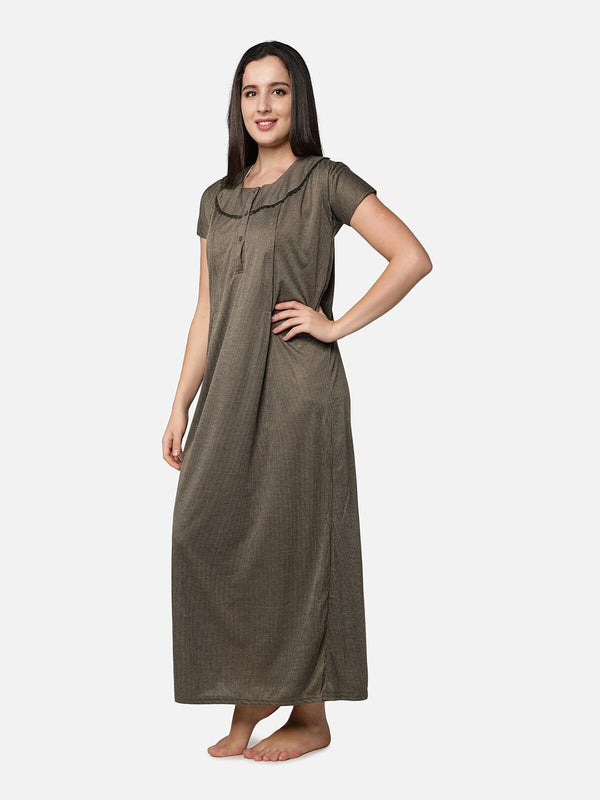 Be You Striped Maternity & Feeding Maxi Nightdress