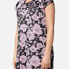 Be You Women Pink Printed Maxi Nightdress