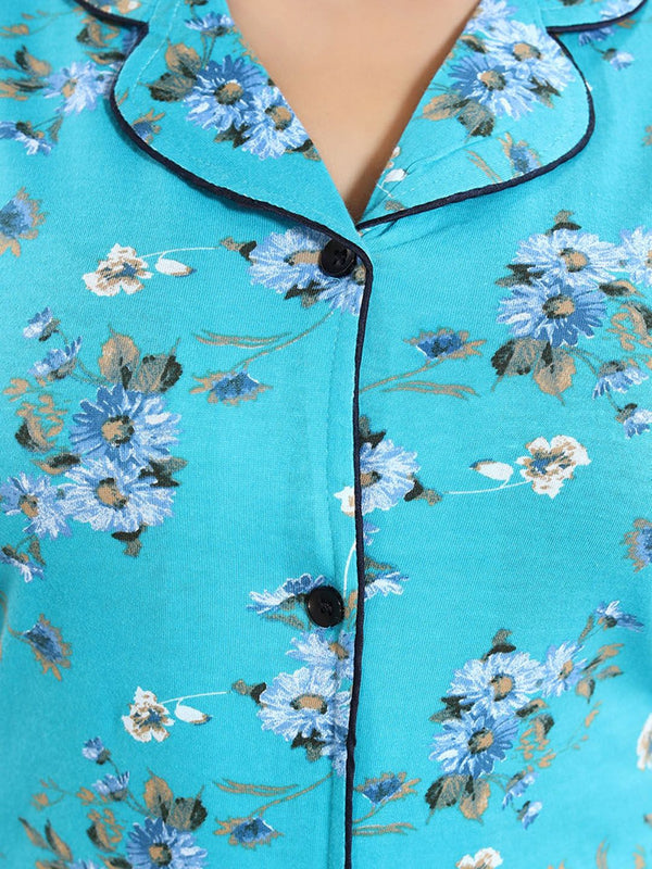 Be You Floral Printed Shirt & Pyjama Night suit