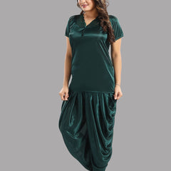 Be You V-Neck Satin 6 Pieces Maxi Nightdress