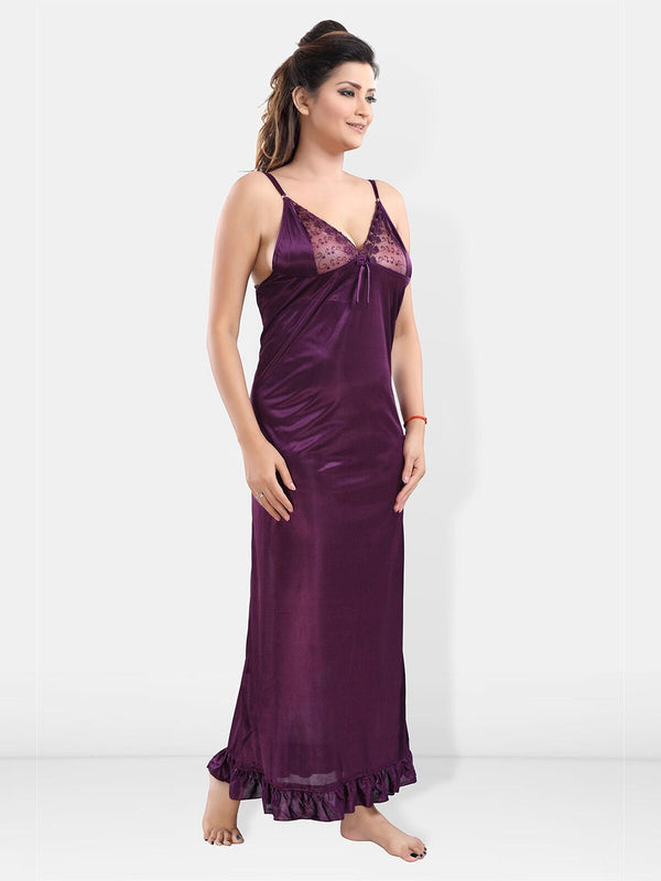 Be You V-Neck Satin Maxi Nightdress
