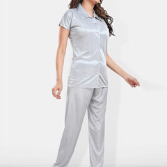 Be You Lapel Collar Satin Night suit