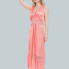 Be You Floral Lace V-Neck Satin Night Dress With Robe
