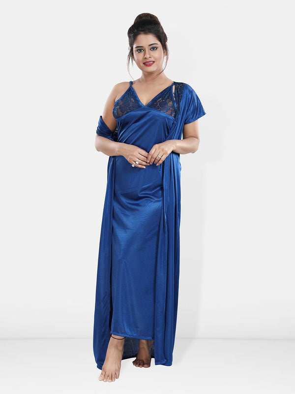 Be You Maxi Satin Wrap Nightdress With Robe