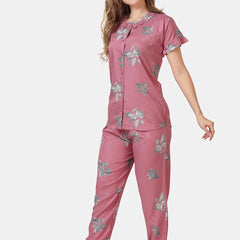 Be You Floral Printed Ruffles Night Suit