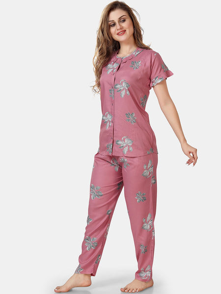 Be You Floral Printed Ruffles Night Suit