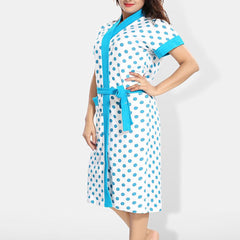 Be You Women Printed Cotton Anti-bacterial Super Soft Bath Robe With Belt