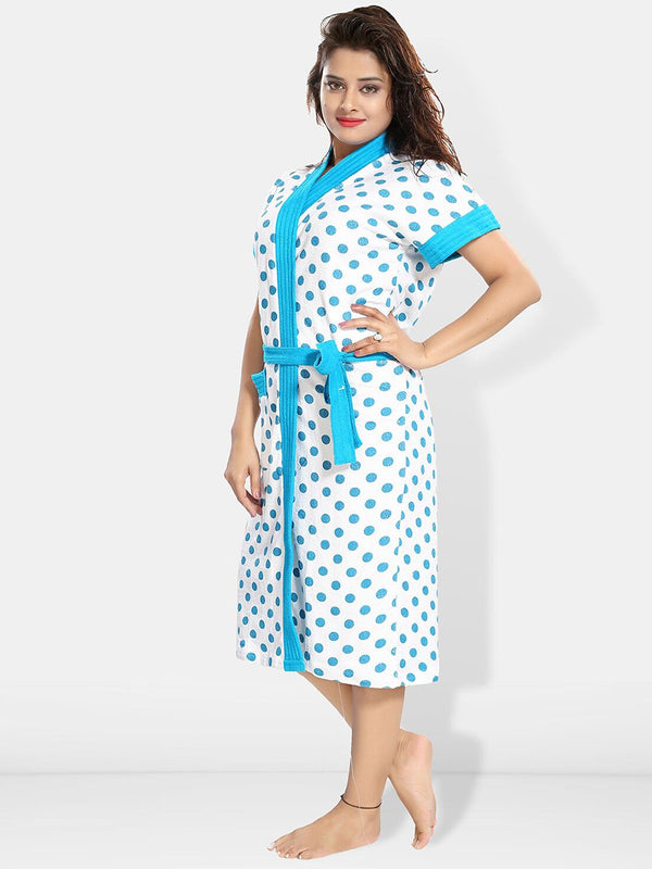 Be You Women Printed Cotton Anti-bacterial Super Soft Bath Robe With Belt