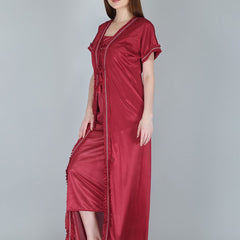 Be You Maroon Maxi Nightdress