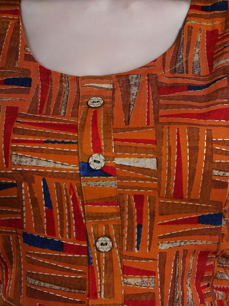 Be You Abstract Printed Round Neck Kurta