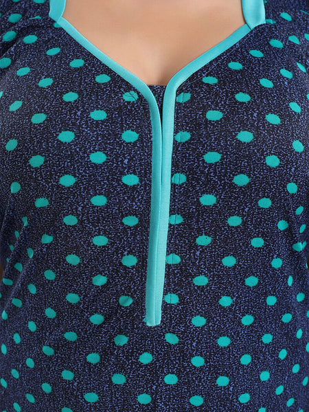 Be You Polka Dots Printed Satin Maxi Nightdress