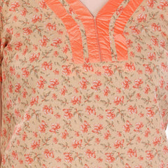 Be You Women Orange Printed Maxi Nightdress